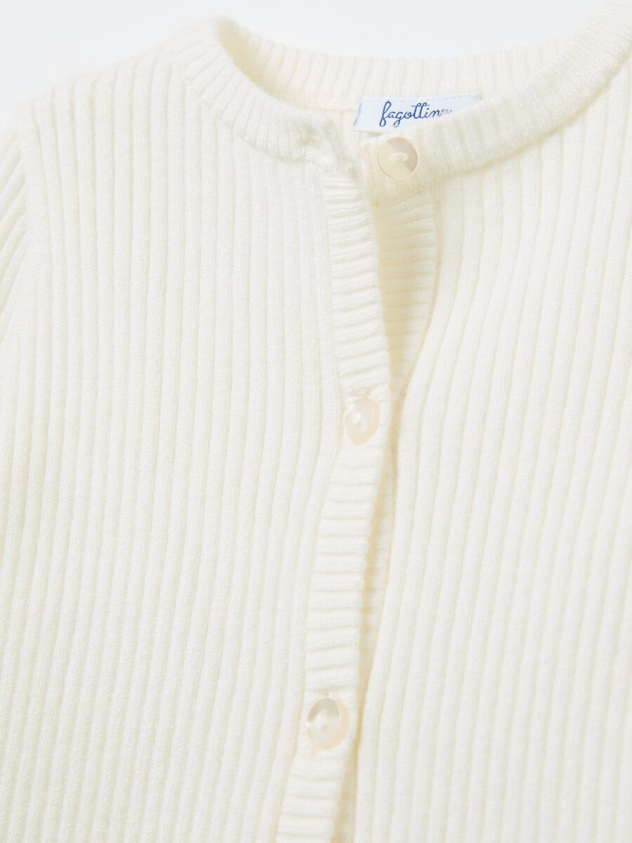 Ribbed cardigan with frills_2