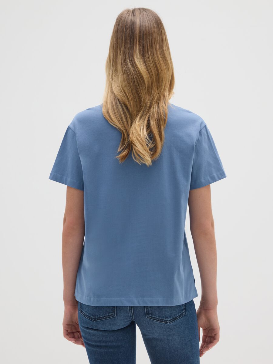T-shirt in puro cotone blu regular fit_2