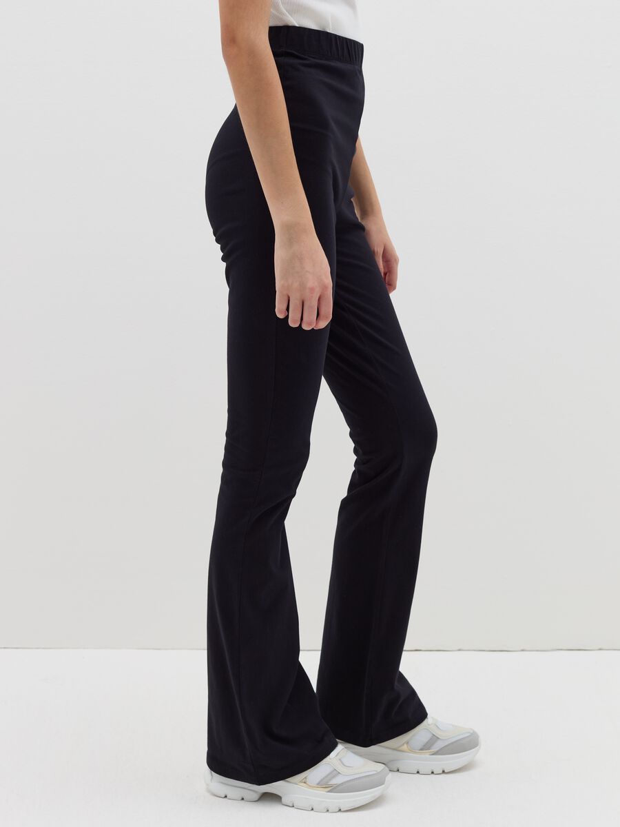 Flare-fit leggings in stretch cotton_2