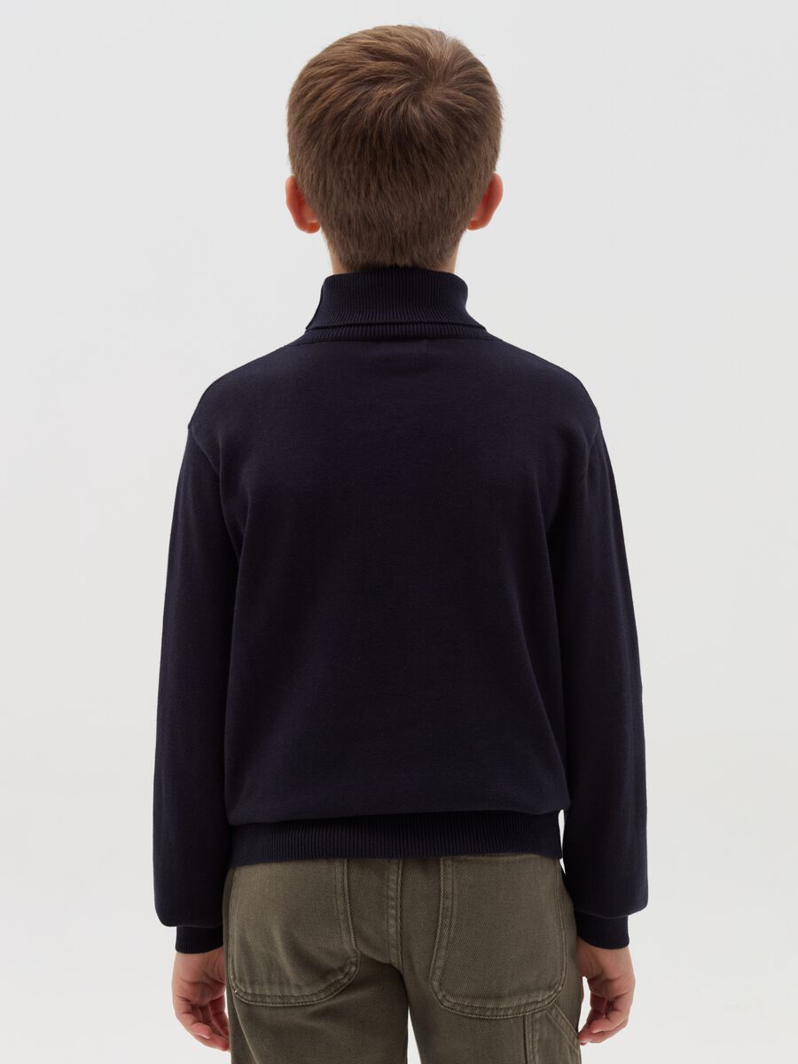 Solid colour cotton turtleneck jumper_2