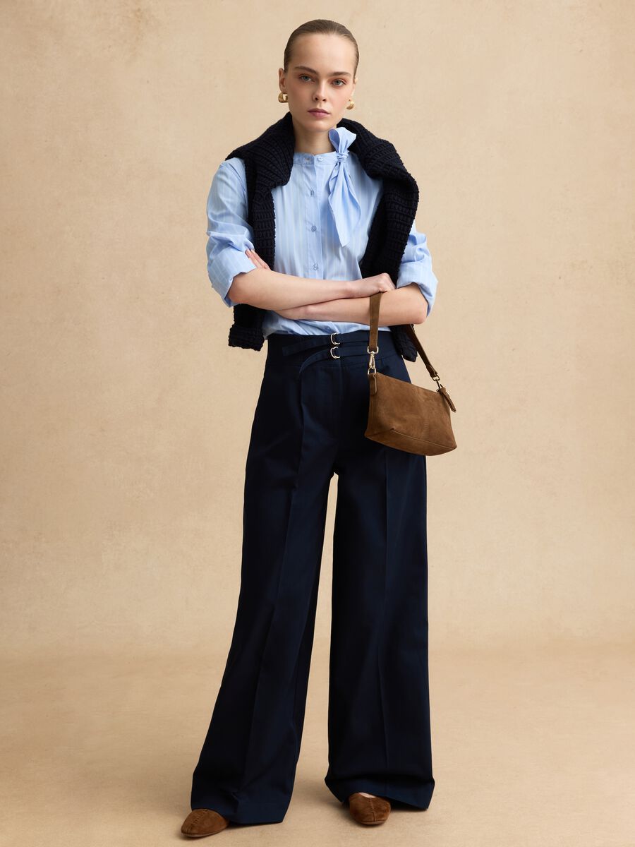 Oversized Multicolour Striped Stretch Cotton Shirt_2