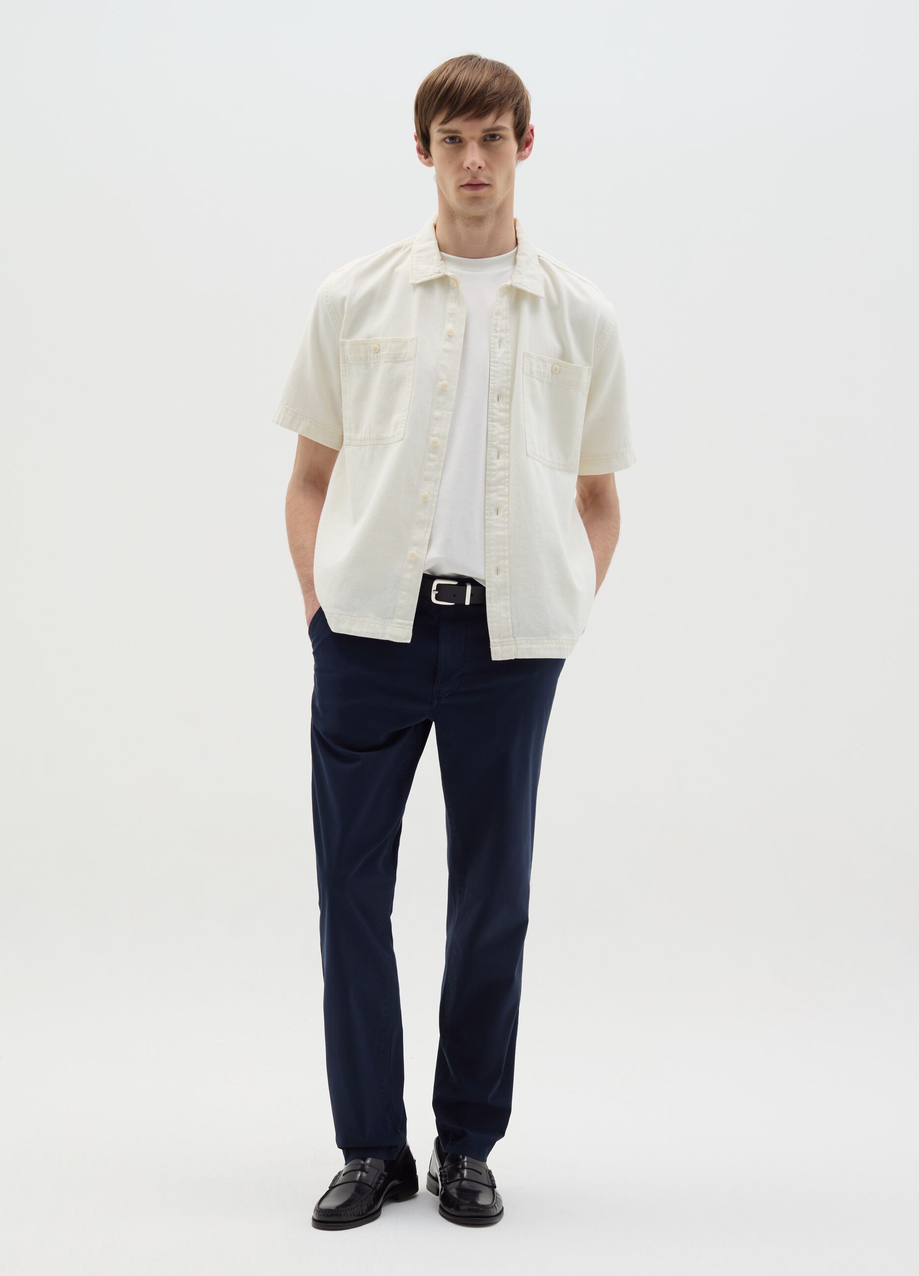 Chino trousers in poplin