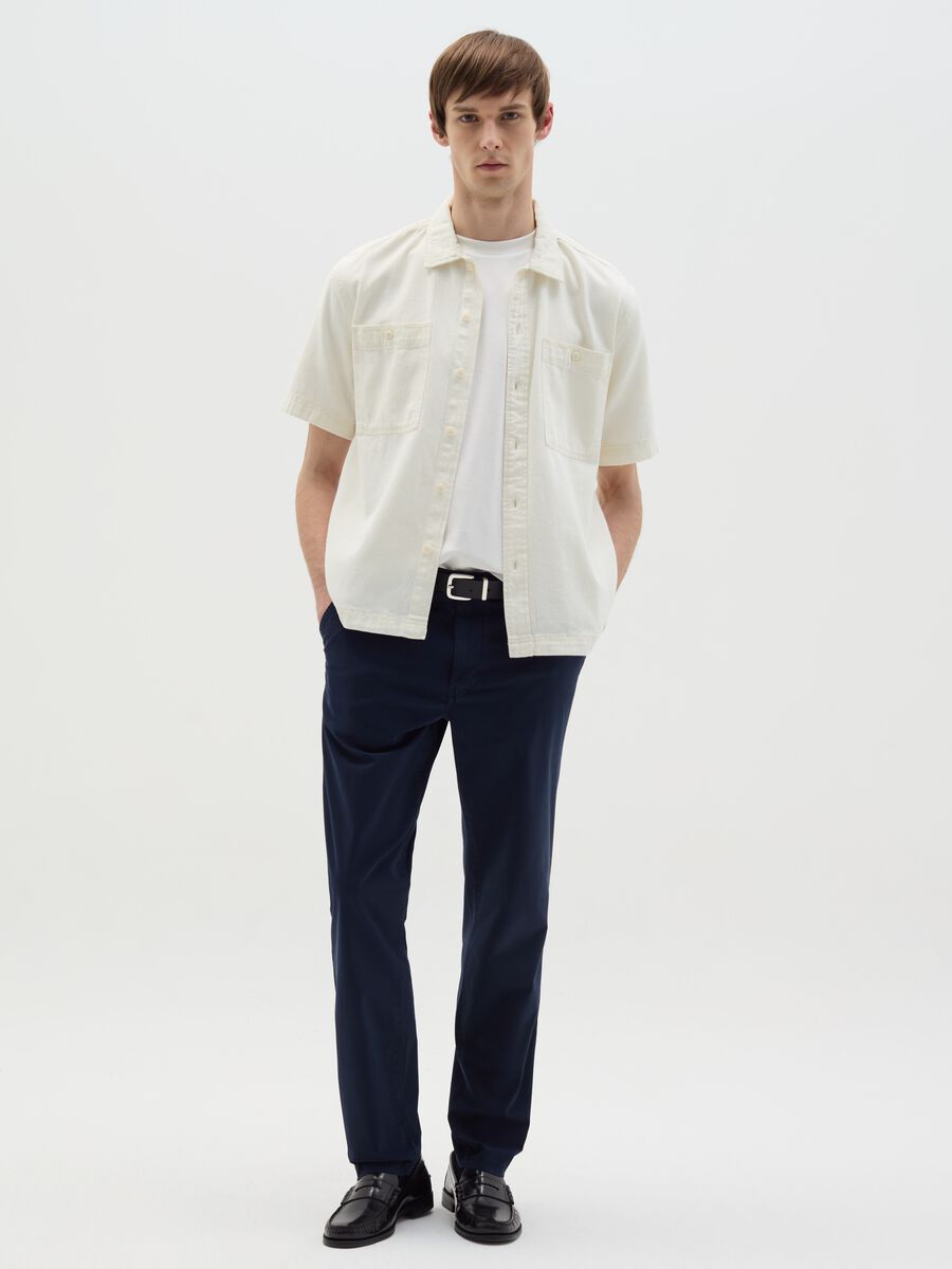 Chino trousers in poplin_0