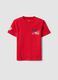 Red pure cotton boys&rsquo; T-shirt with sailing print_0