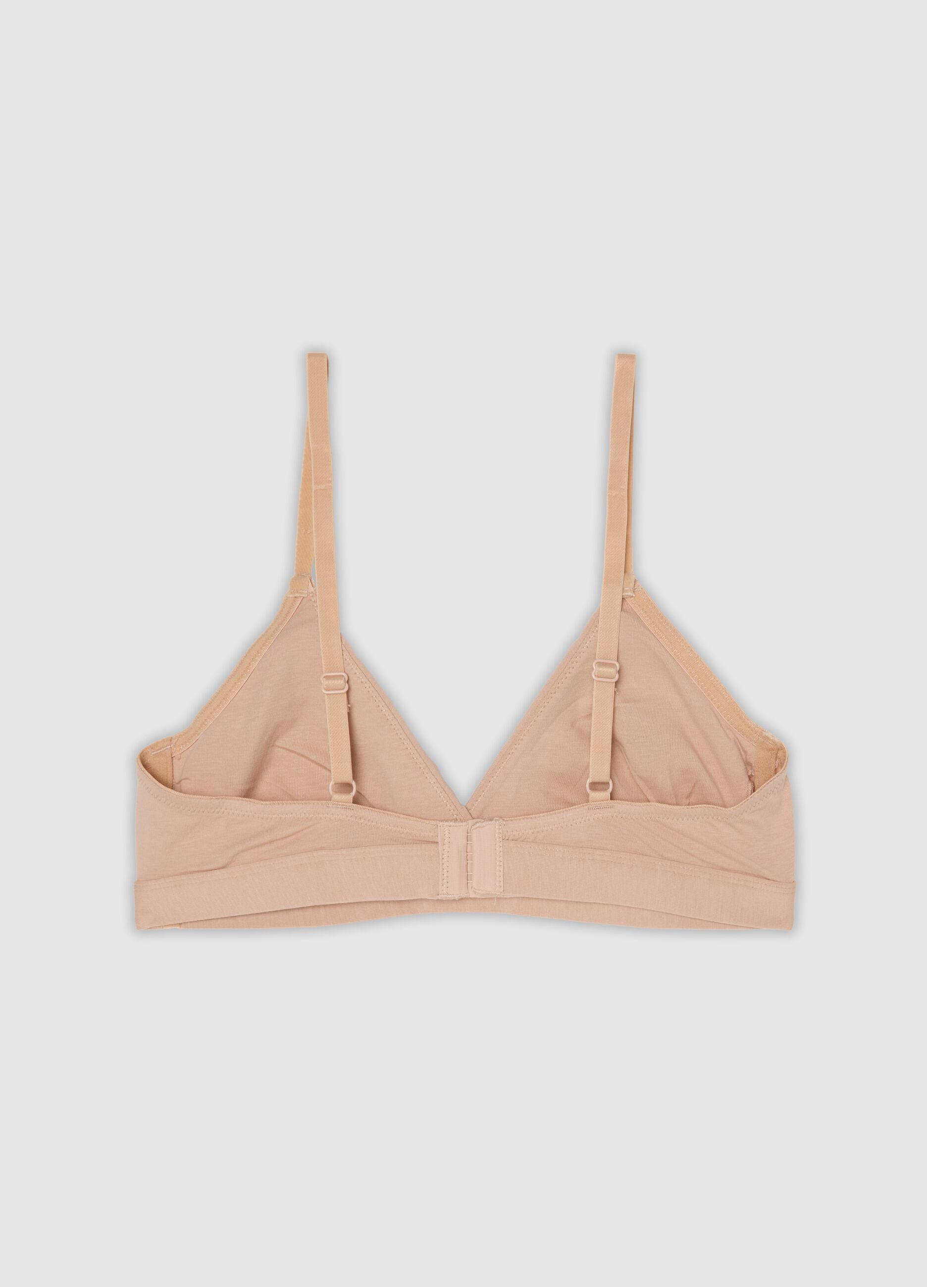 Reggiseno a triangolo beige in cotone organico e viscosa elasticizzata