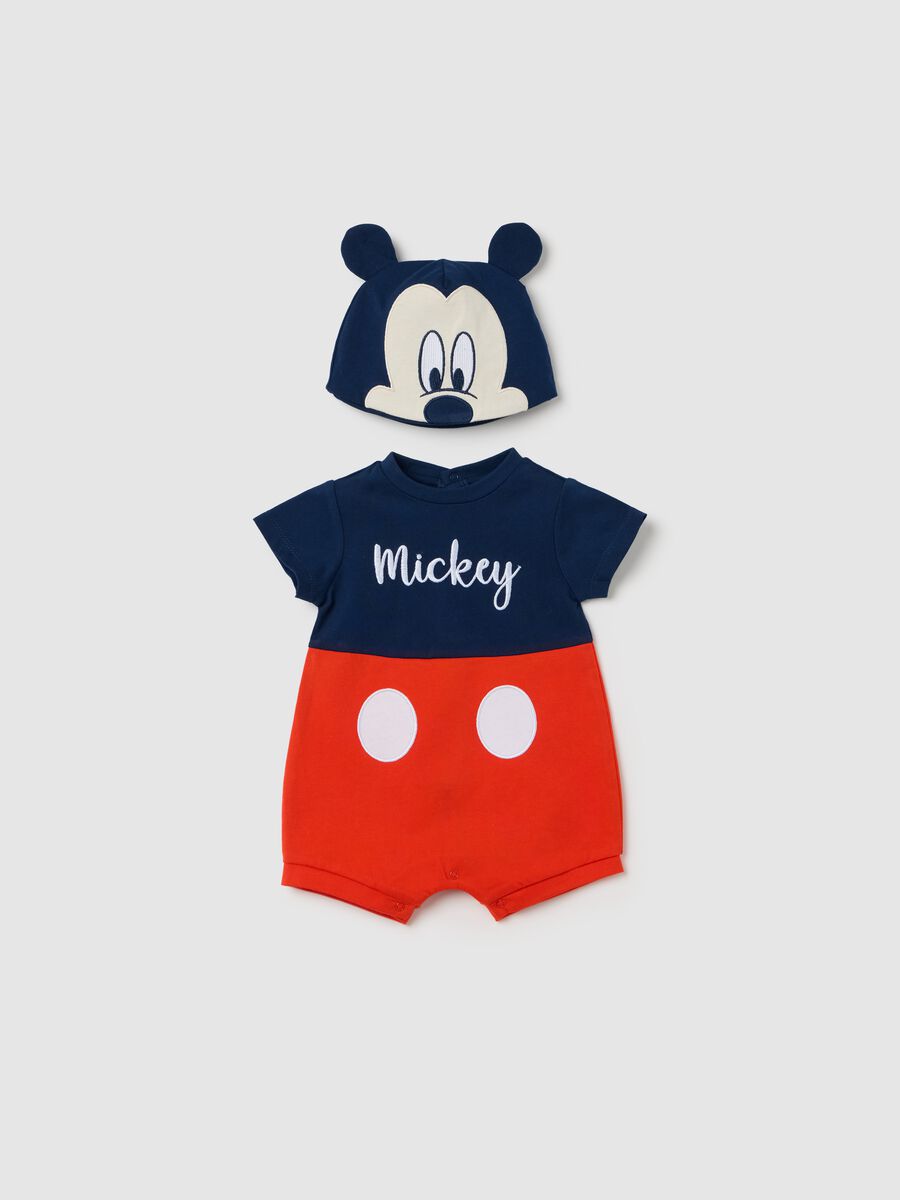 Cotton Mickey Mouse Romper with Hat_0