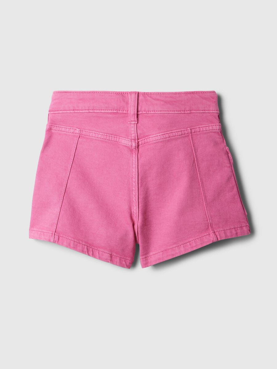 High-rise cargo shorts in denim_4