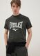 Black pure cotton regular fit t-shirt with Everlast logo_0
