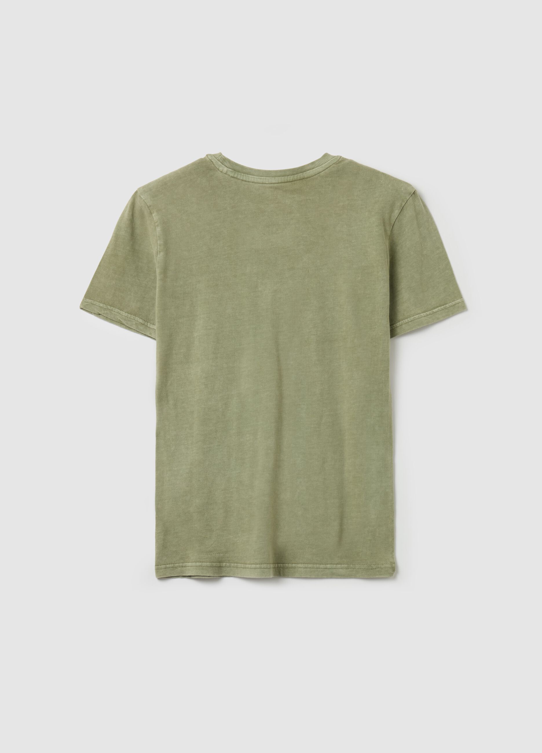 T-shirt acid wash con stampa "Denim Mind" 