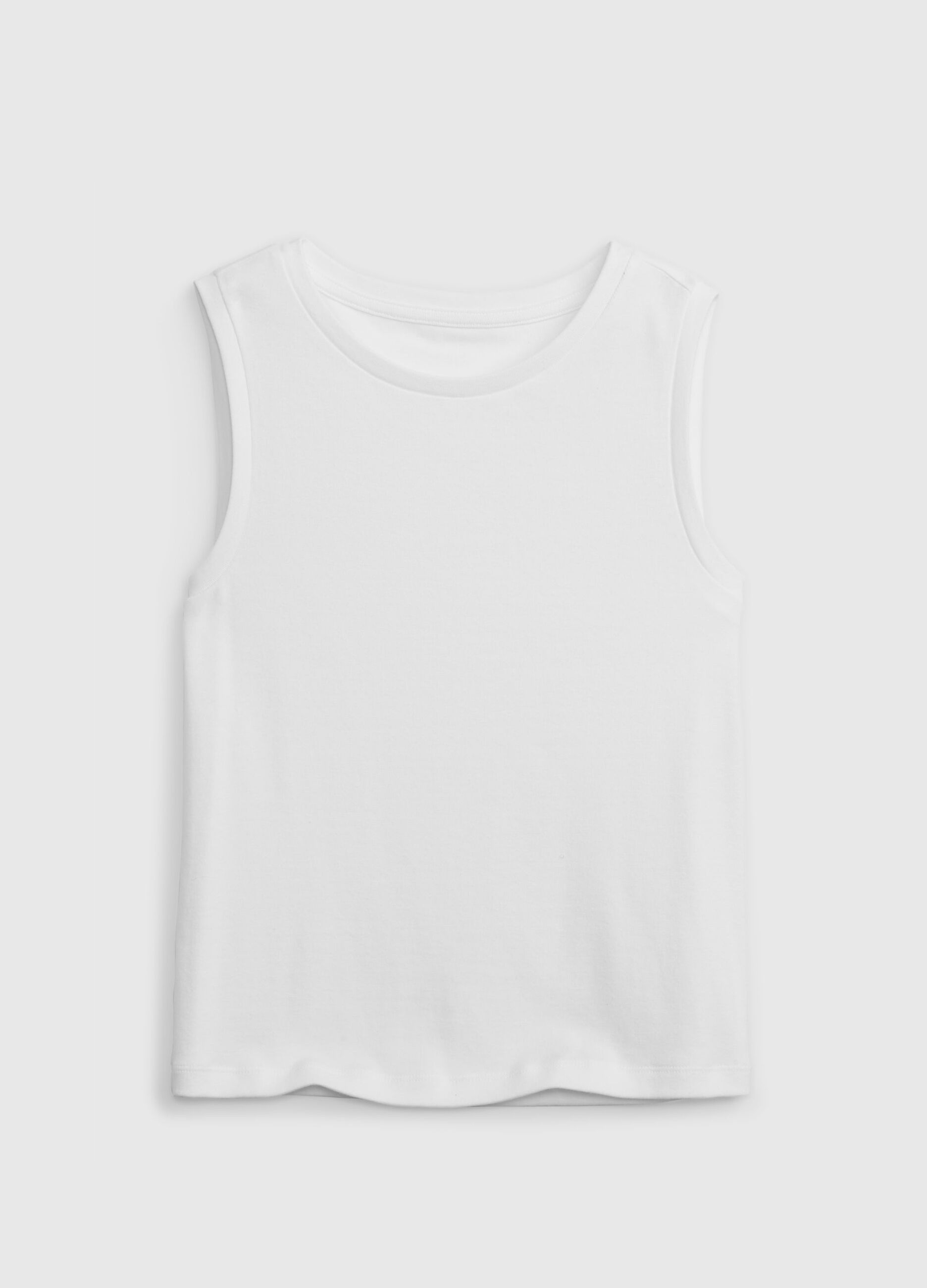 Tank top in stretch cotton and modal.