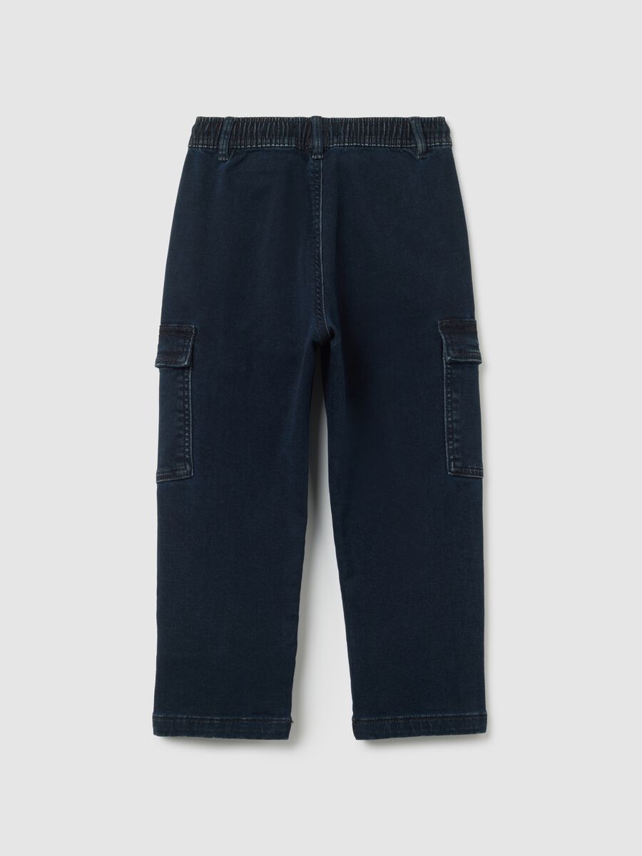 Jeans da bambino in denim blu relaxed fit_1