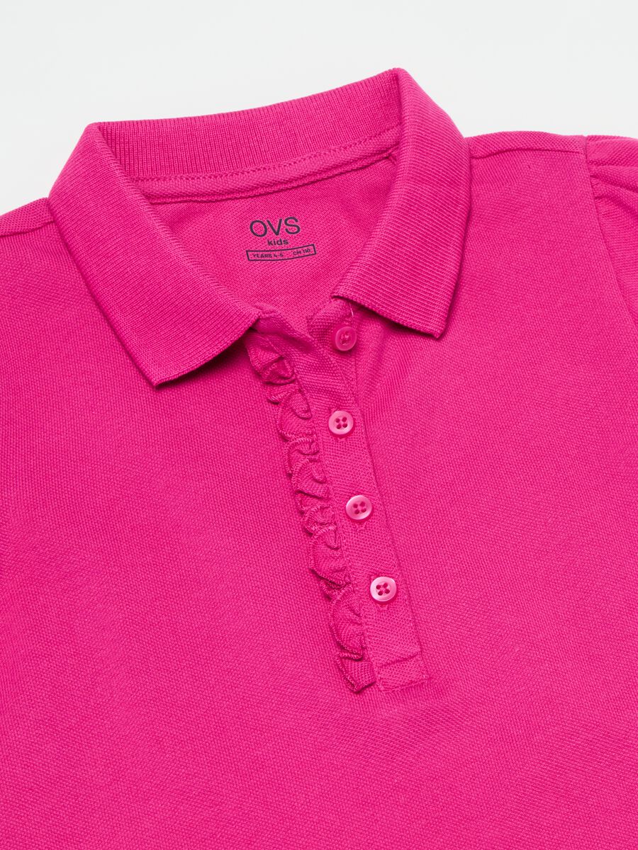 Cotton piquet polo shirt with frill_2