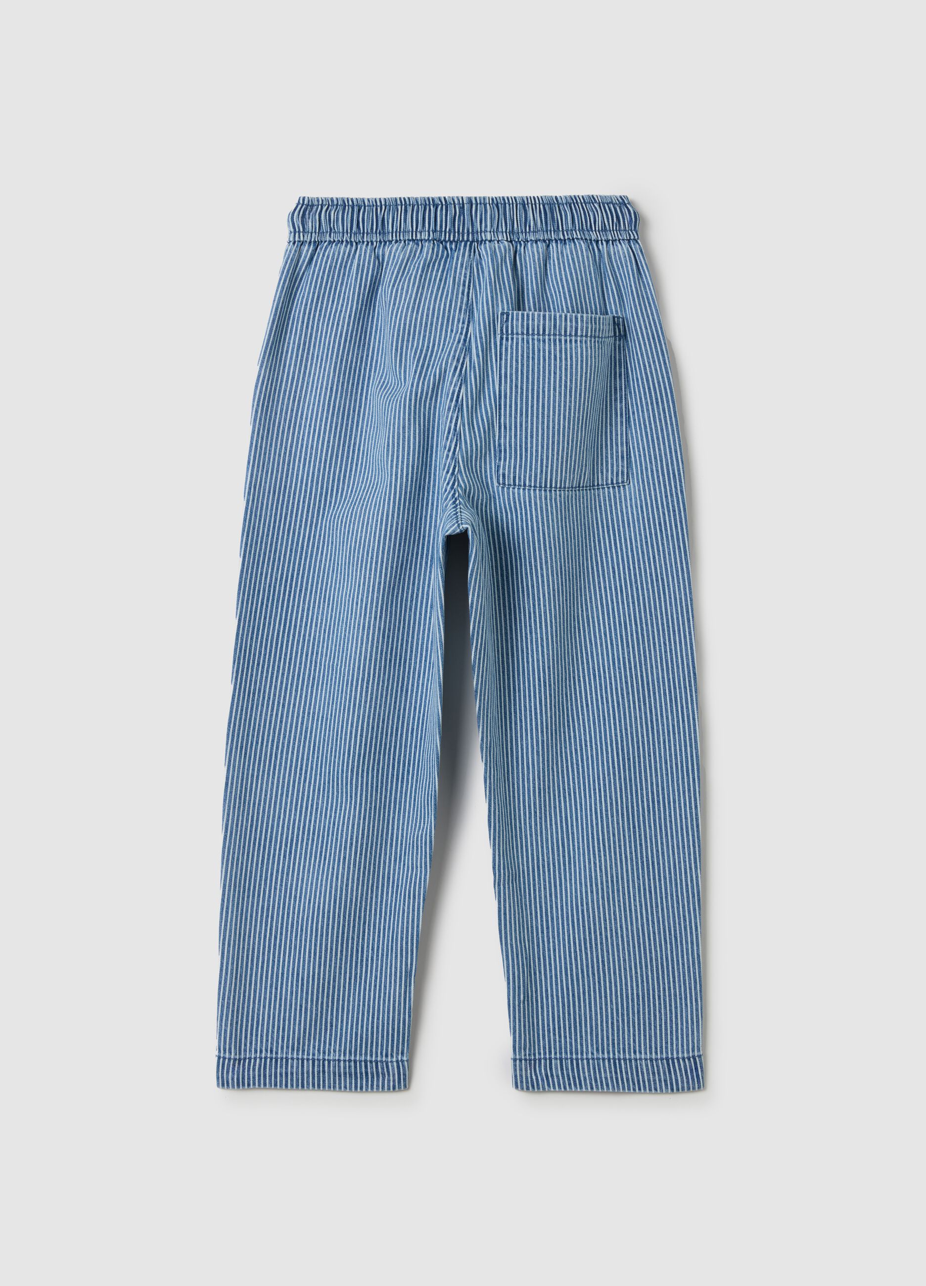 Joggers con coulisse in fantasia a righe 