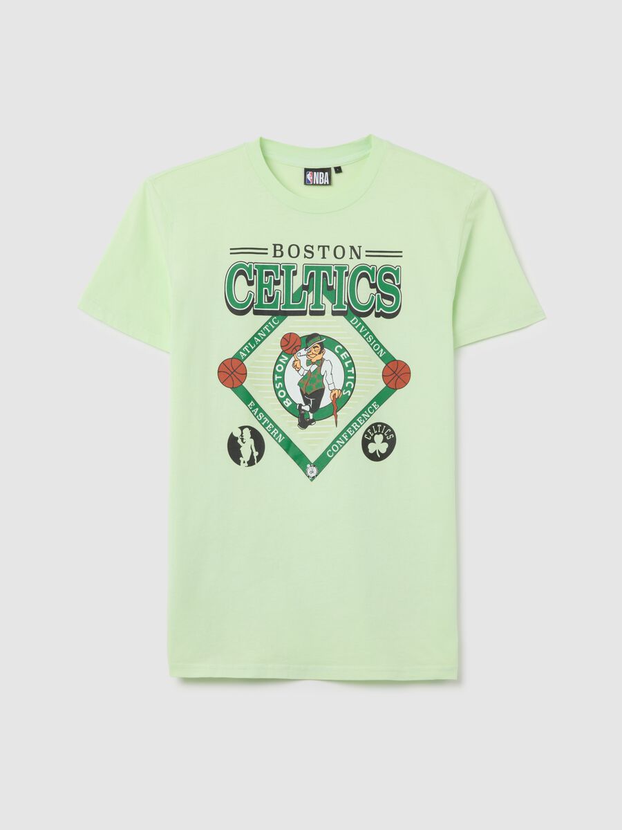 Green Boston Celtics Cotton Crop T-shirt_4