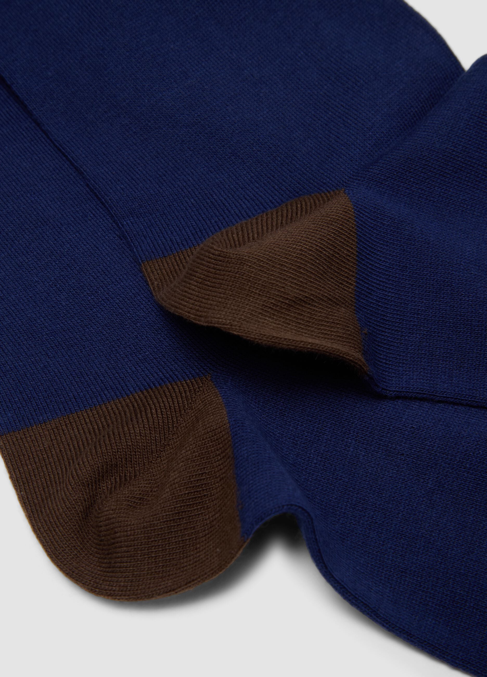 Blue ankle socks in stretch cotton