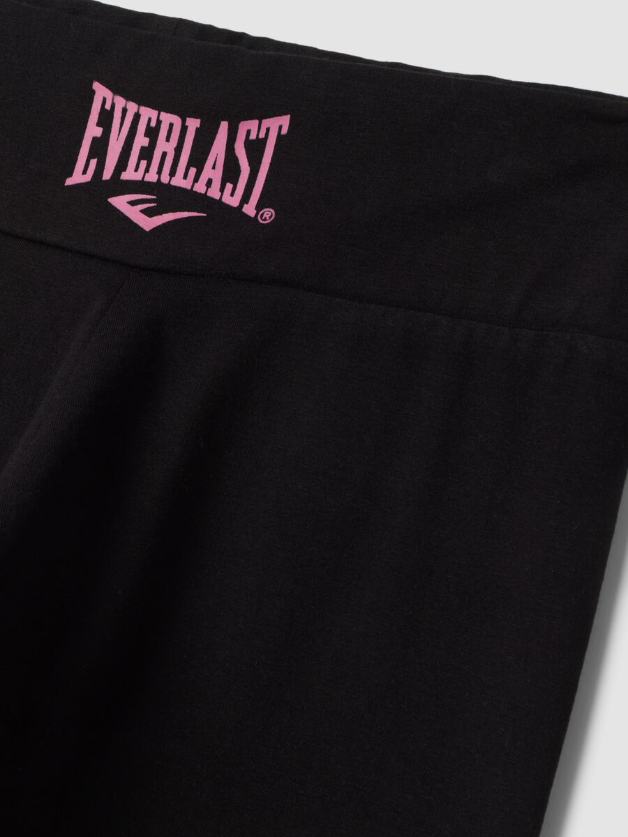 Black slim-fit stretch cotton jersey leggings with Everlast logo_1