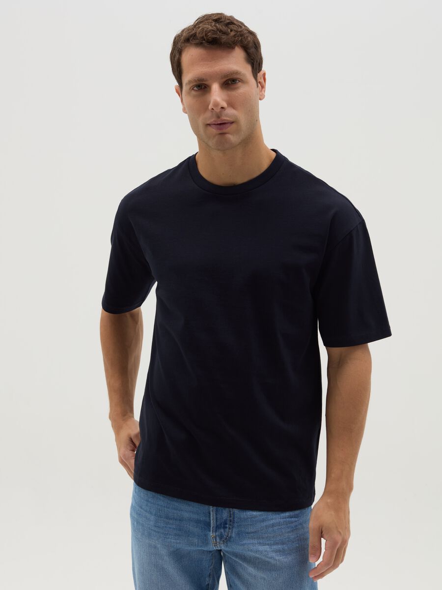 Solid colour T-shirt in organic cotton_0