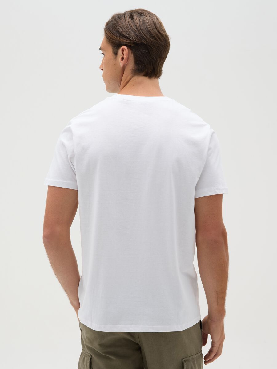 Men's Regular Fit White Pure Cotton T-shirt_3