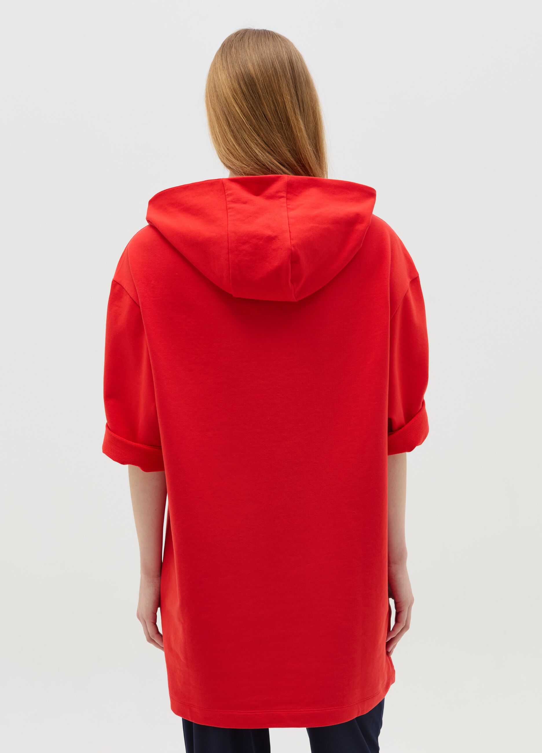 Maternity sweatshirt dress with hood