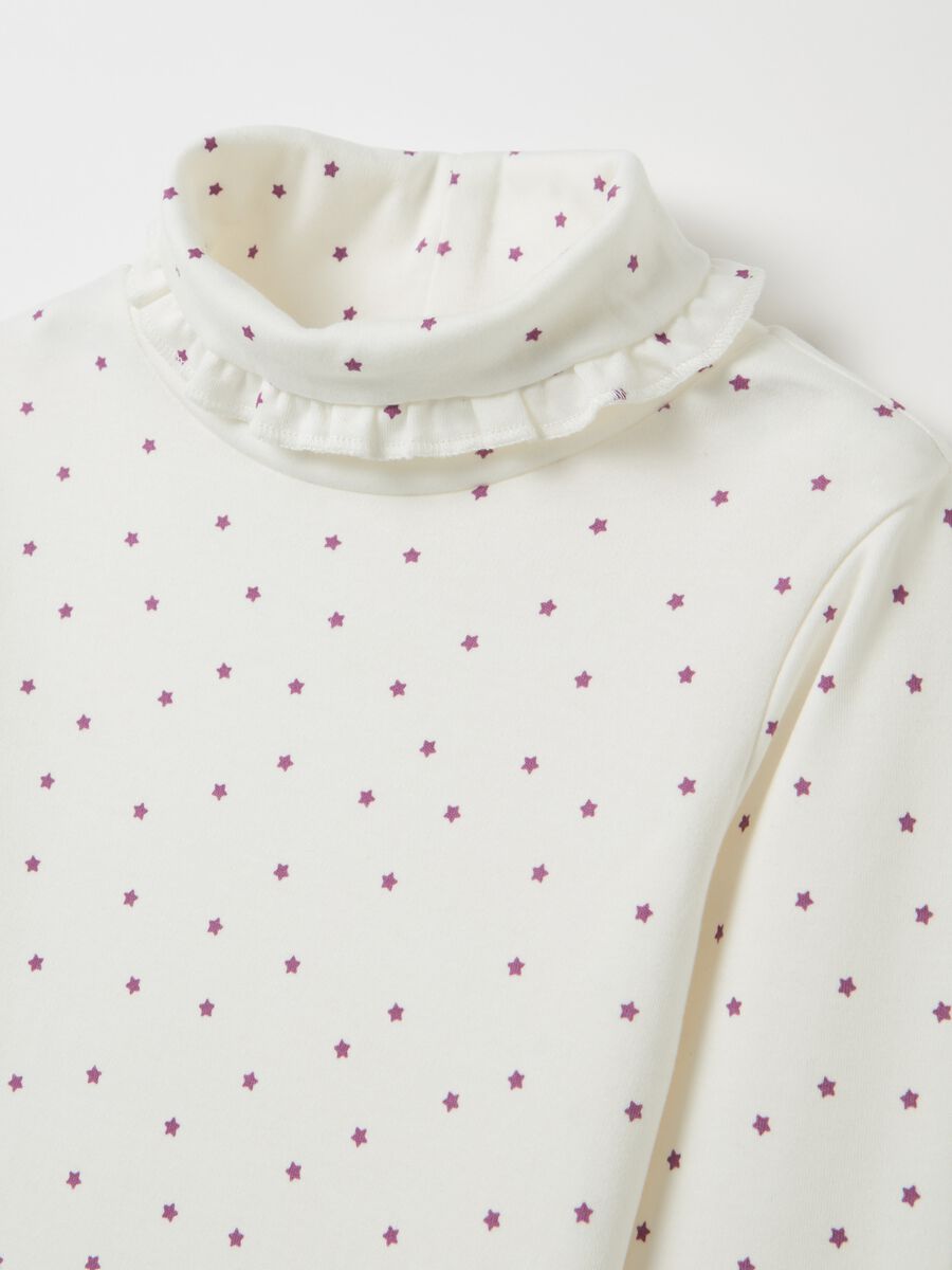 T-shirt a collo alto con stampa all-over_2