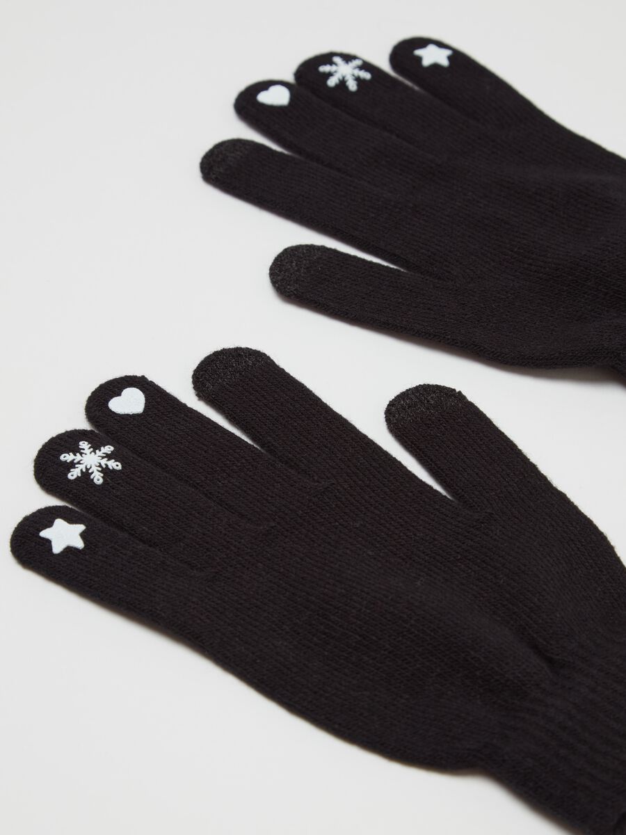 Two-pack gloves with Christmas print_1