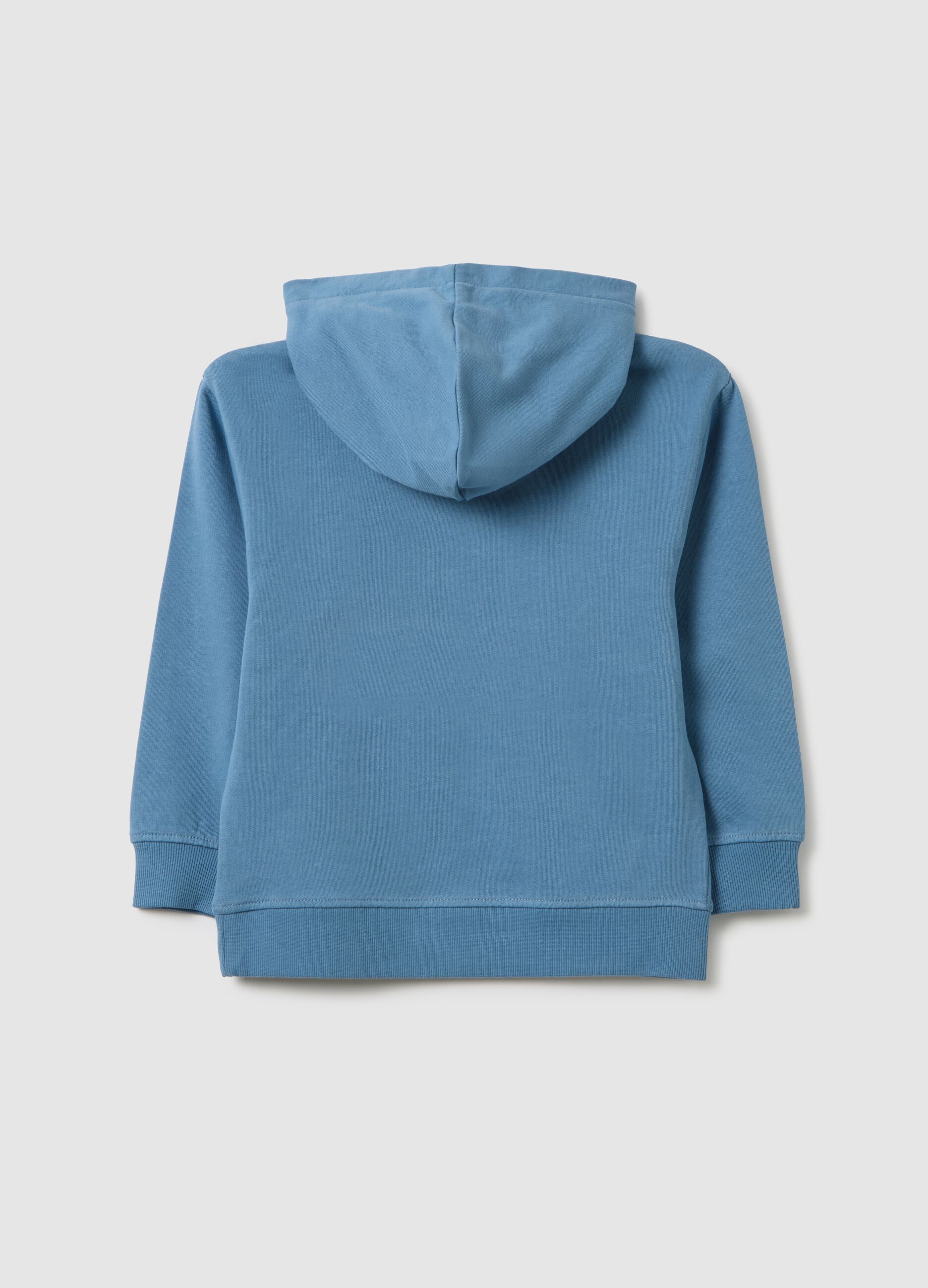 Felpa da bambino in puro cotone blu oversize