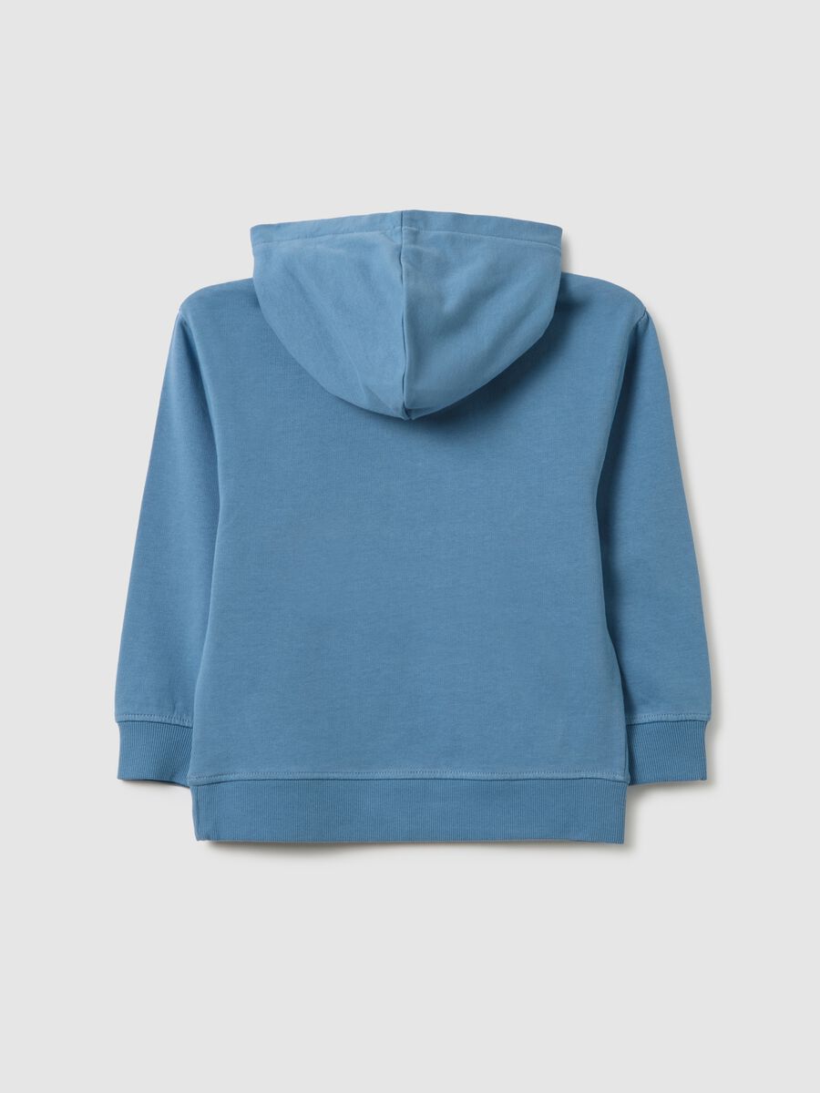 Felpa da bambino in puro cotone blu oversize_1