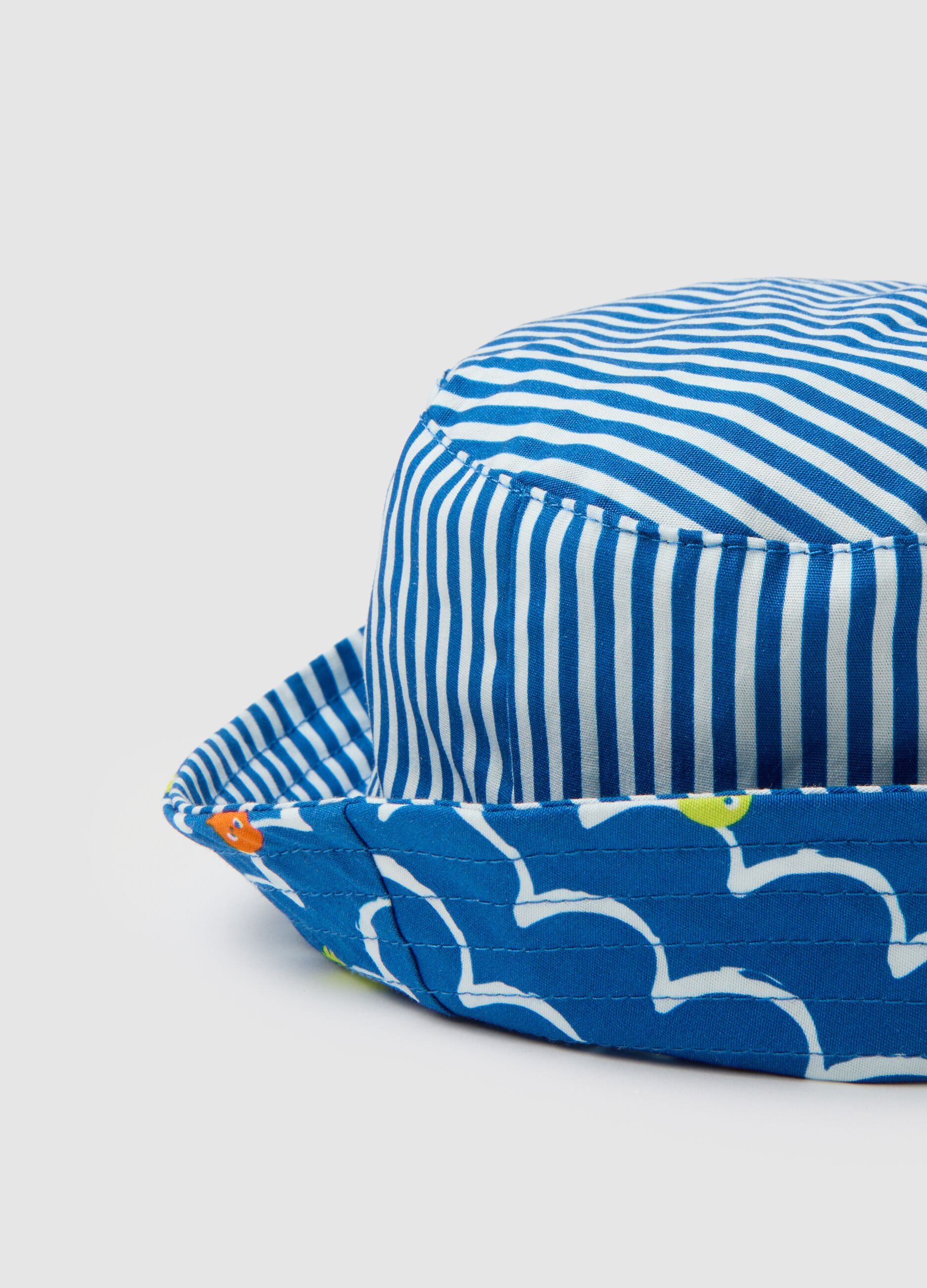 Cappello bucket da bambino in puro cotone multicolor