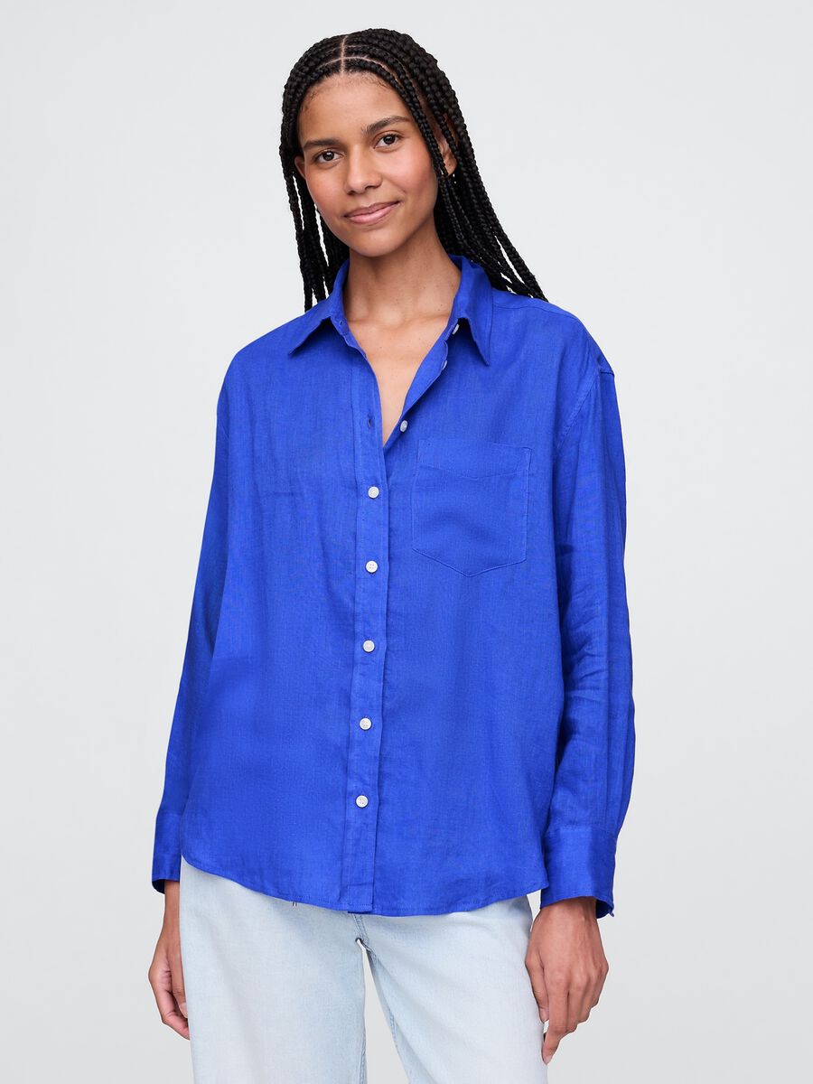 Blue pure linen shirt Gap_0