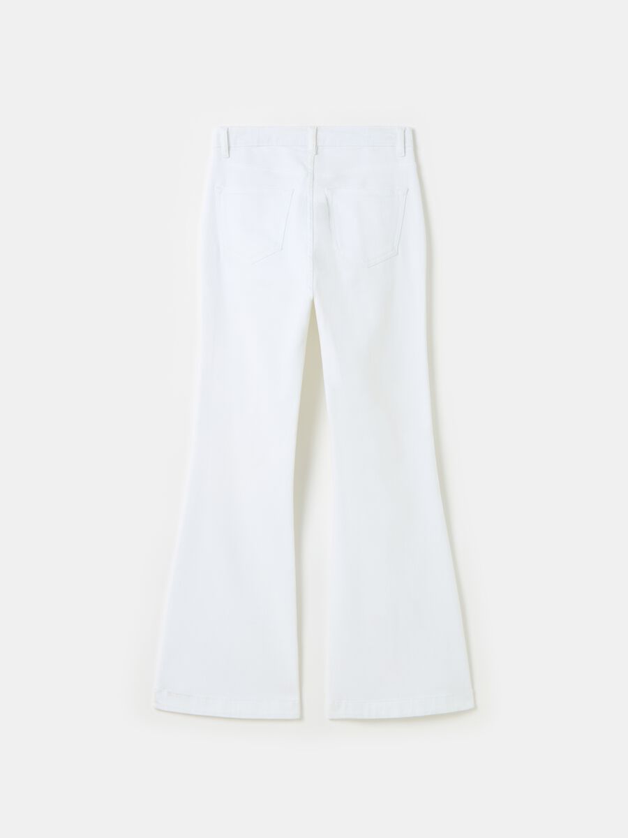 Flare-fit stretch cotton chino jeans_4