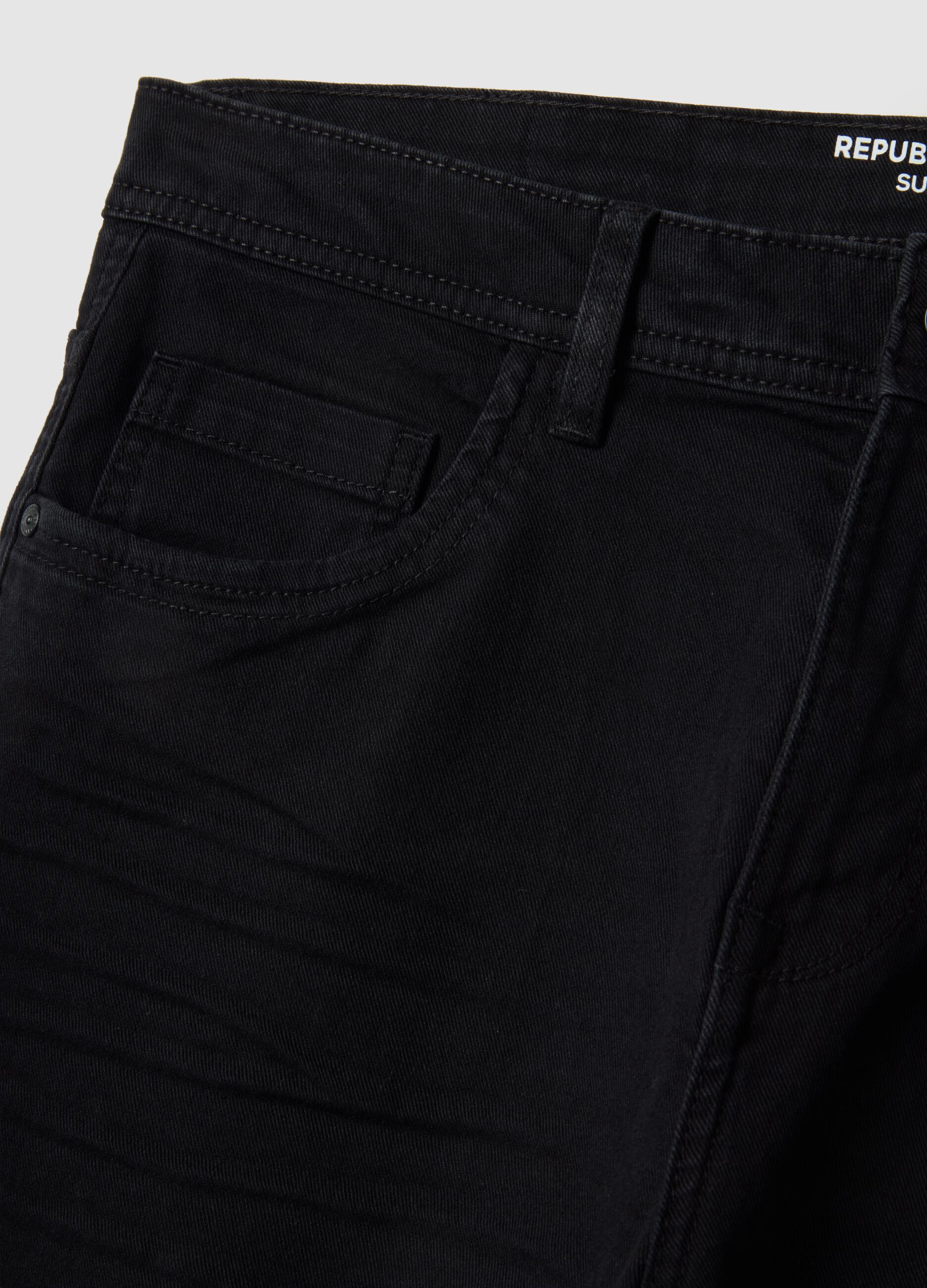 Black Super Skinny Cotton Blend Jeans