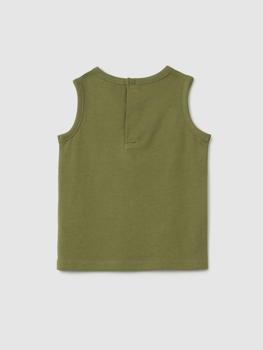 Canotta da bambino in puro cotone verde regular fit_1
