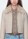 Giacca beige con zip e colletto a contrasto regular fit_3