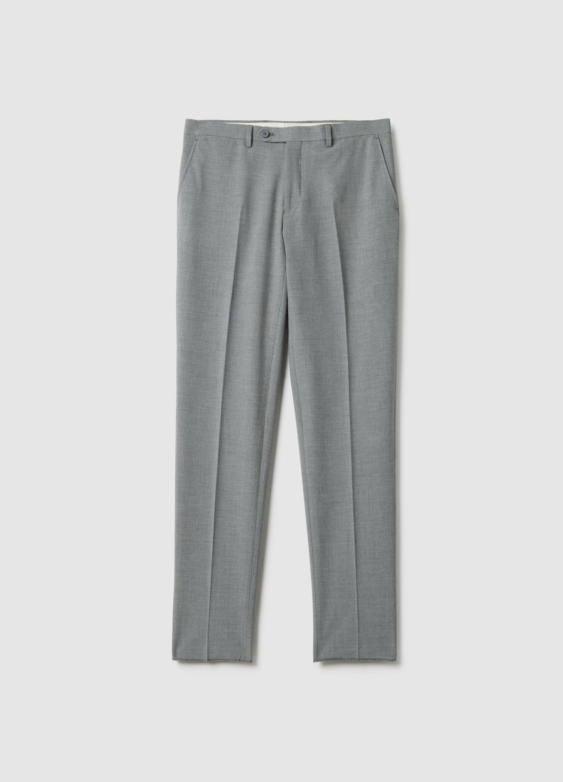 Grey Slim Fit Trousers