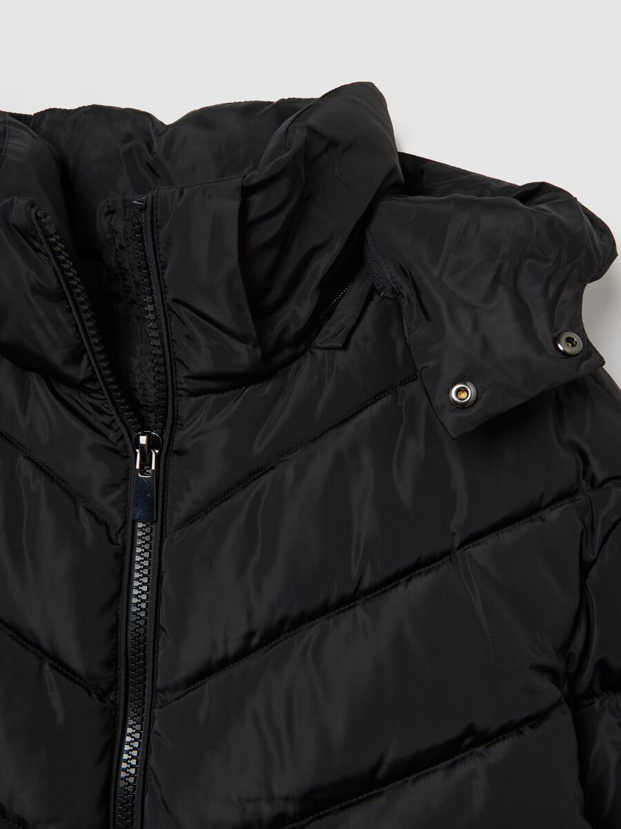 Giubbotto trapuntato nero regular fit_5