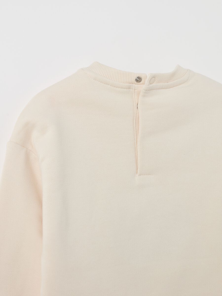 Organic cotton sweatshirt with teddy bear print_3