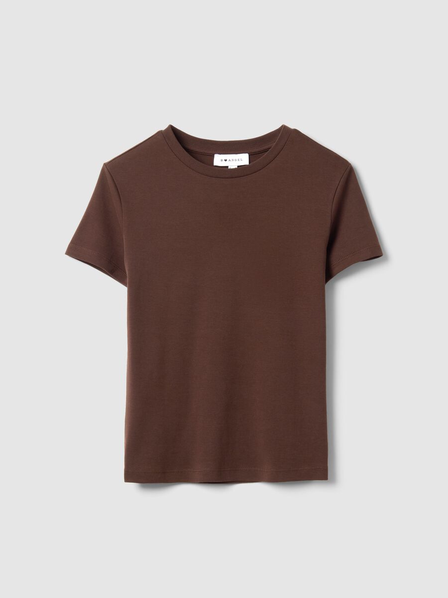 Brown pure cotton regular fit T-shirt_4