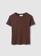 Brown pure cotton regular fit T-shirt_4