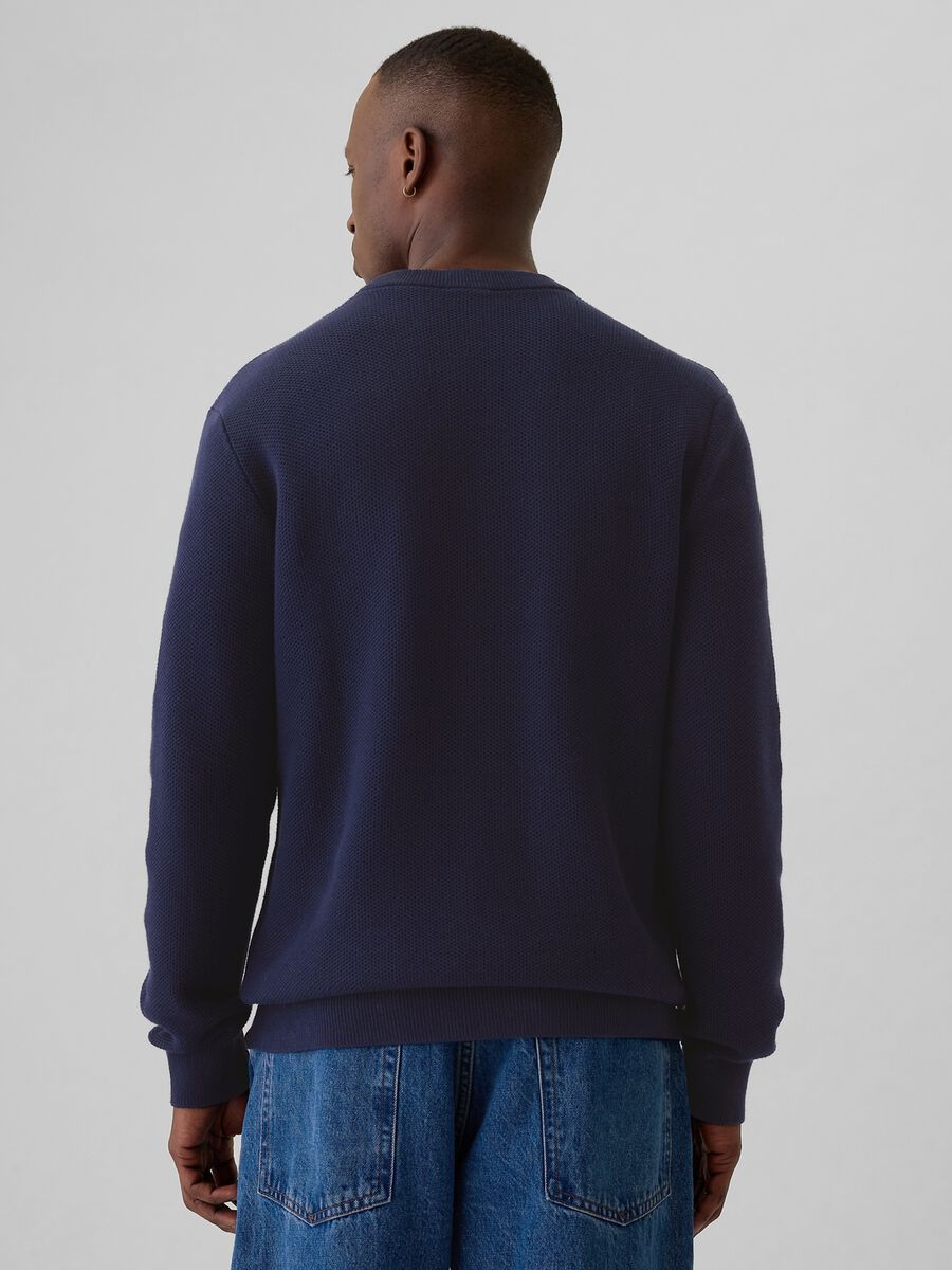 Pullover con micro trama a nido d'ape_2