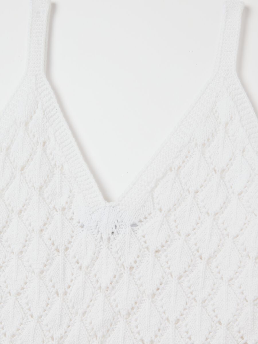 White short sleeveless cotton knit top_5
