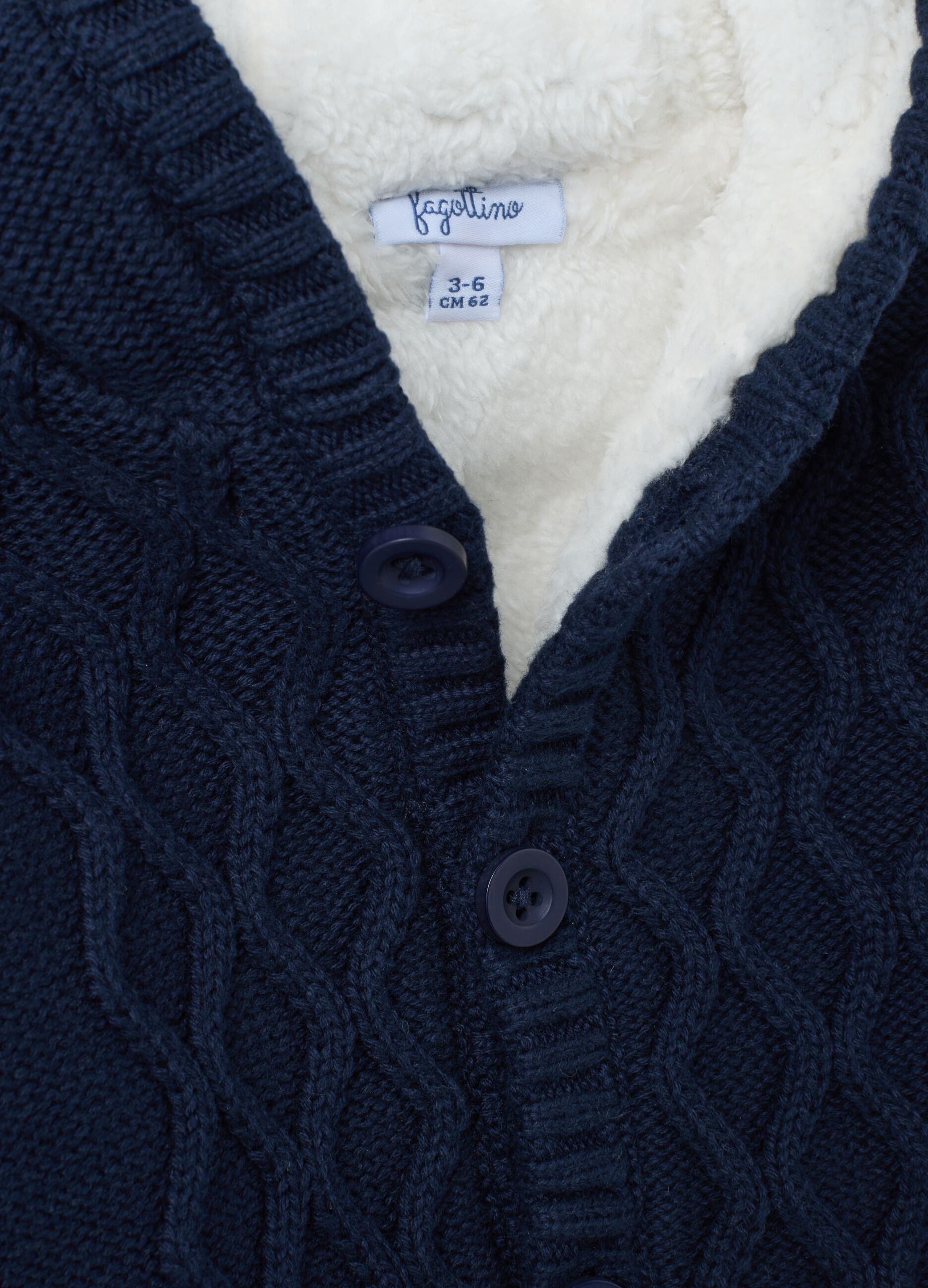 Baby Cardigan in Pure Blue Cotton - Regular Fit