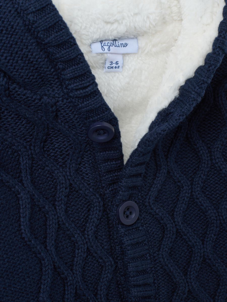 Baby Cardigan in Pure Blue Cotton - Regular Fit_3