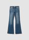 Jeans blu in cotone elasticizzato flare fit_0