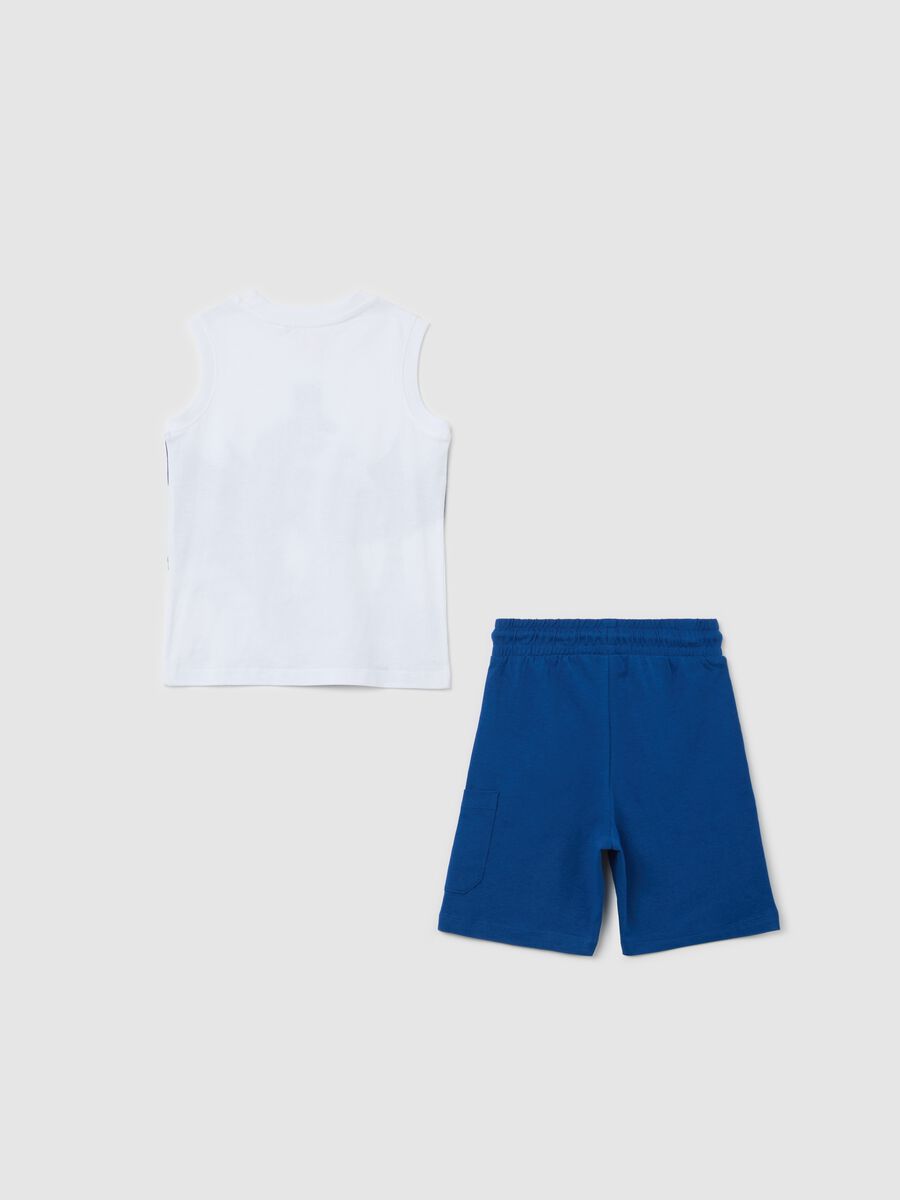Jogging set bianco e blu con stampa Batman_1