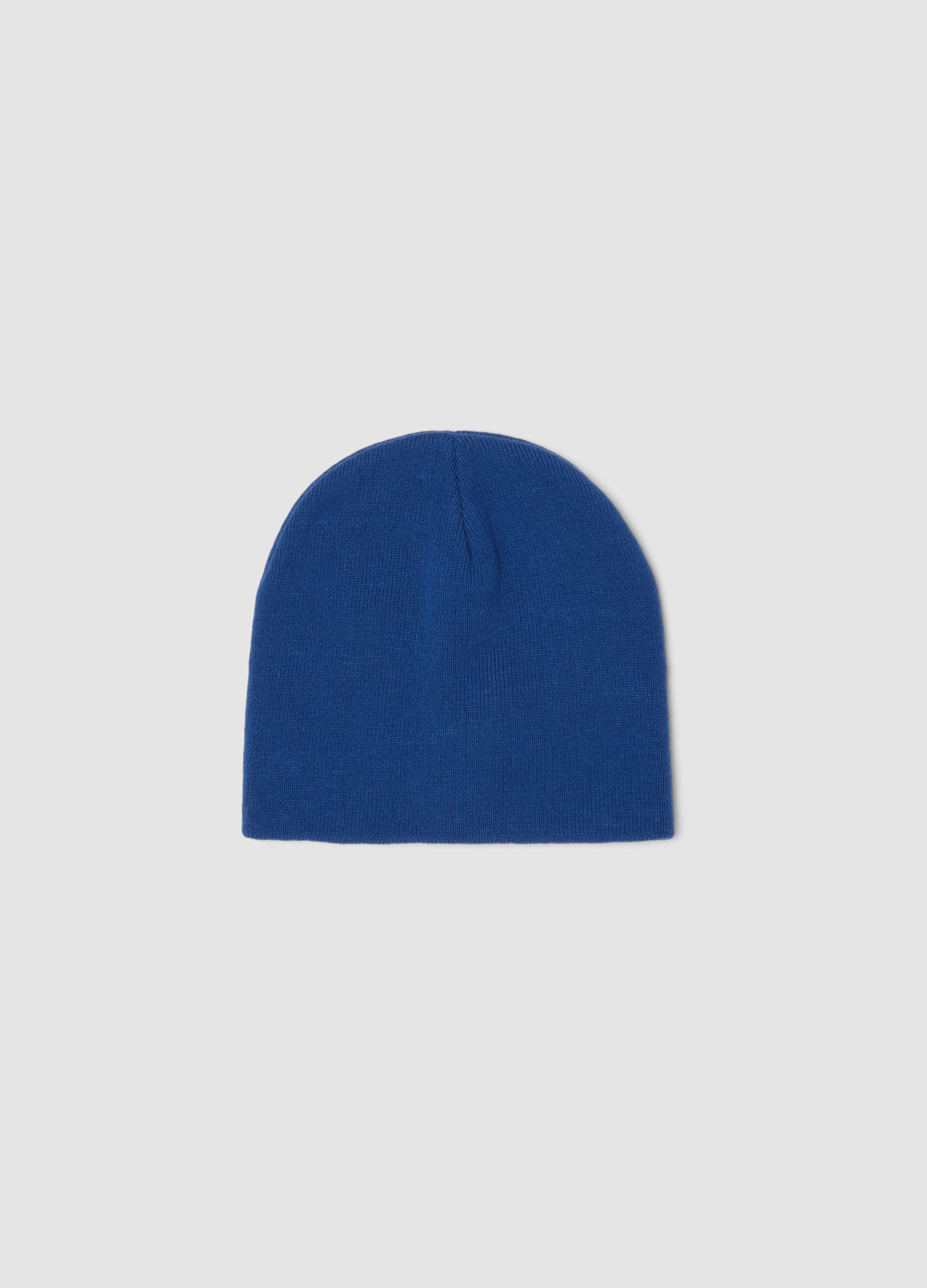 Cappello blu in maglia jersey