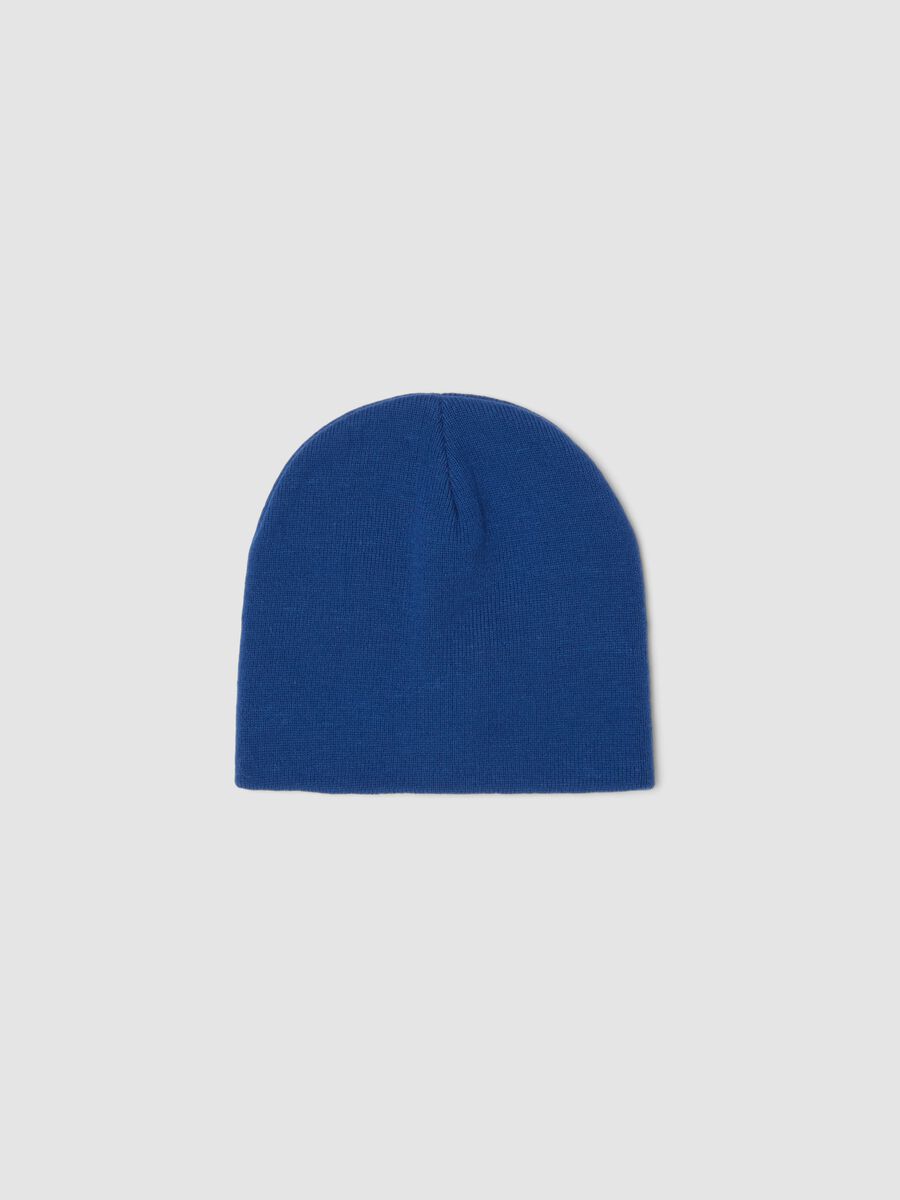 Blue jersey knit beanie_0