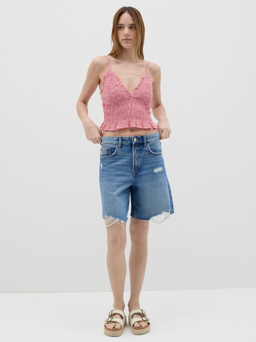 Women’s multicoloured short fitted top in 100% cotton_1