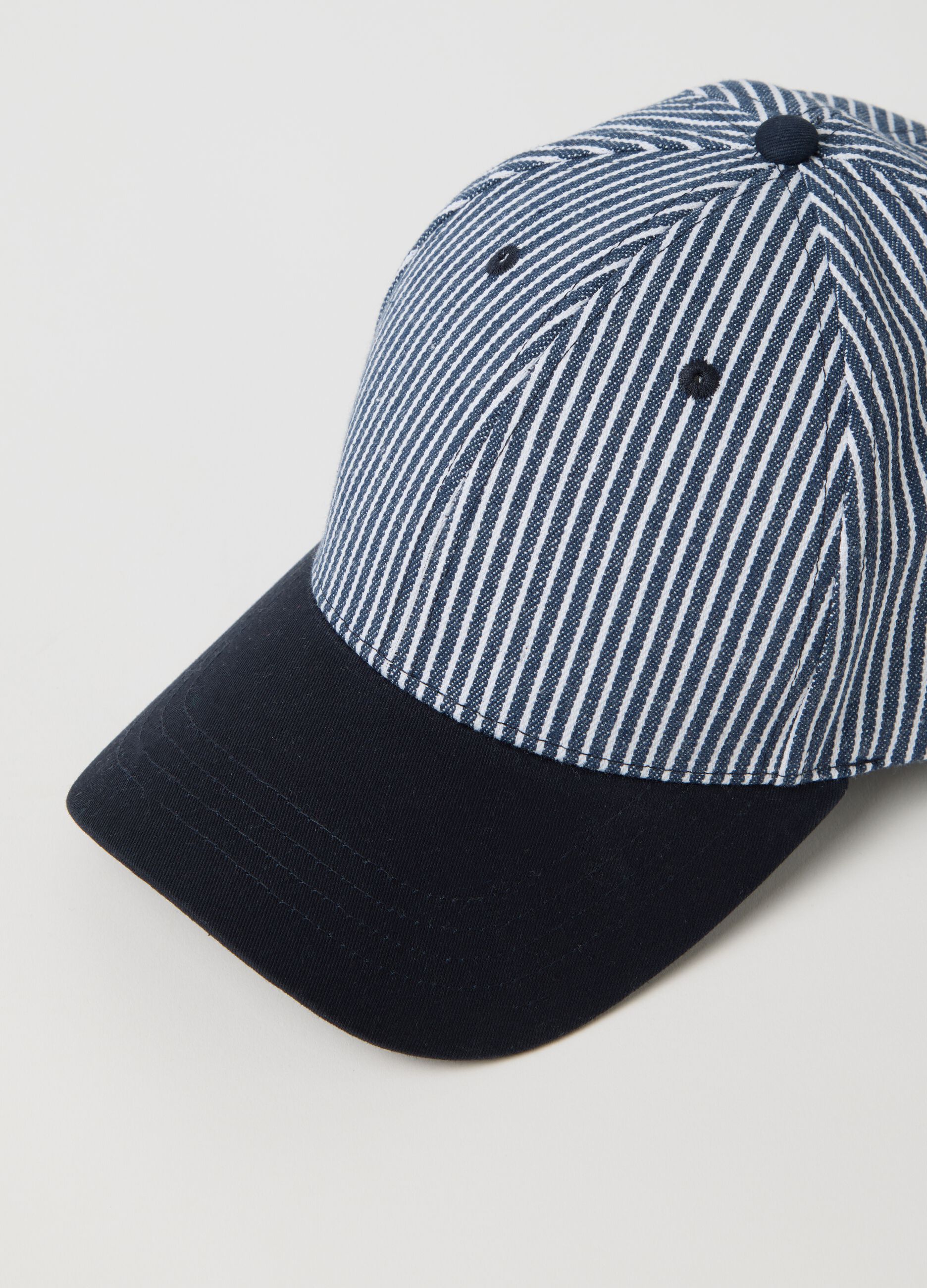 Striped baseball cap