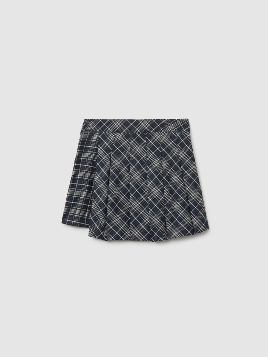 Grey checkered skirt for girls in regular fit jacquard_4