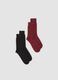 2-pack of short burgundy red and black socks in a cotton and cashmere blend_0